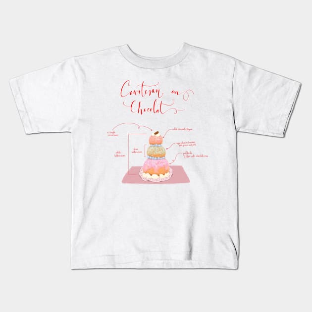 Courtesan au Chocolat Mendl's pastry dessert diagram Kids T-Shirt by alfrescotree